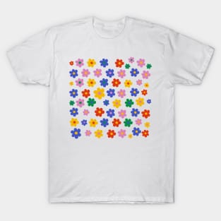 Flower Power Design Pattern #2 White Background T-Shirt